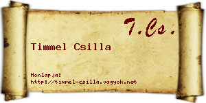 Timmel Csilla névjegykártya